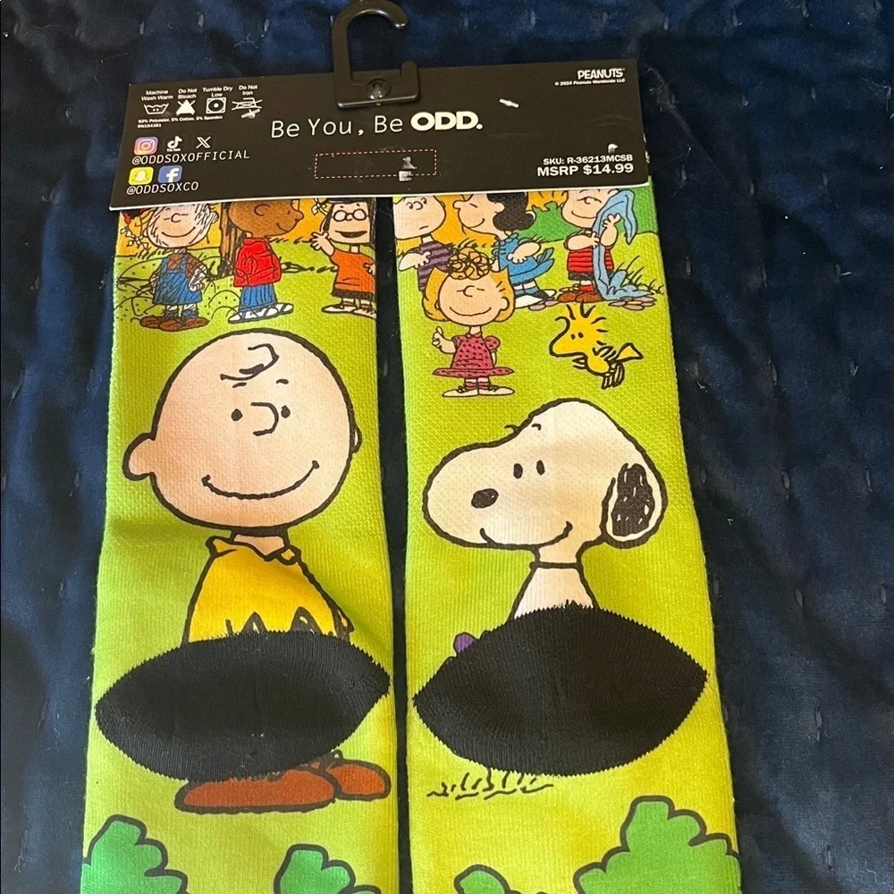 Odd Sox Peanuts Snoopy Crew Socks Mens Womens Charlie Brown Lucy Sally Fun Gift